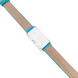 Montre POIRAY "Ma Première Allongée" en acier, argent, cuir et diamants - Castafiore