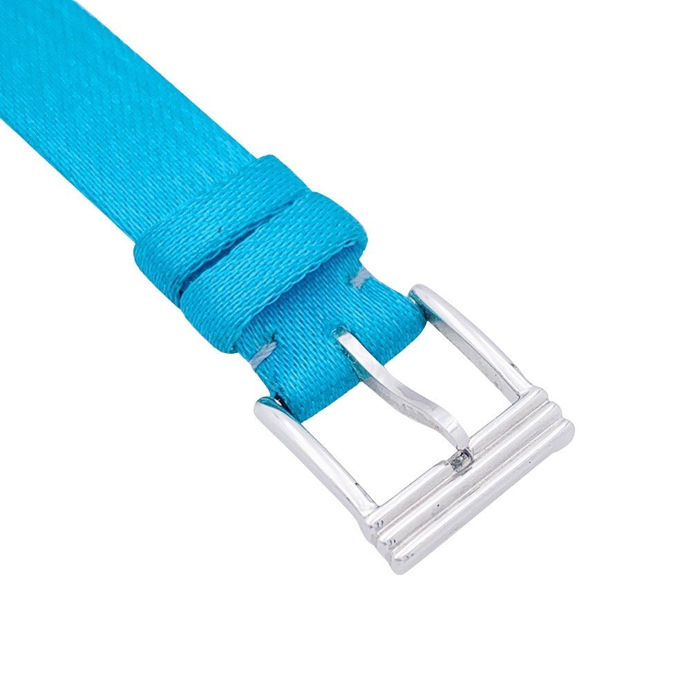 Montre POIRAY "Ma Première Allongée" en acier, argent, cuir et diamants - Castafiore