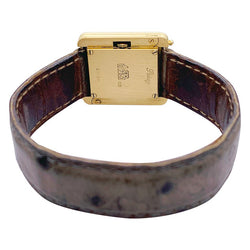 Montre Poiray ,"Ma Première", en or jaune, bracelet cuir interchangeable. - Castafiore