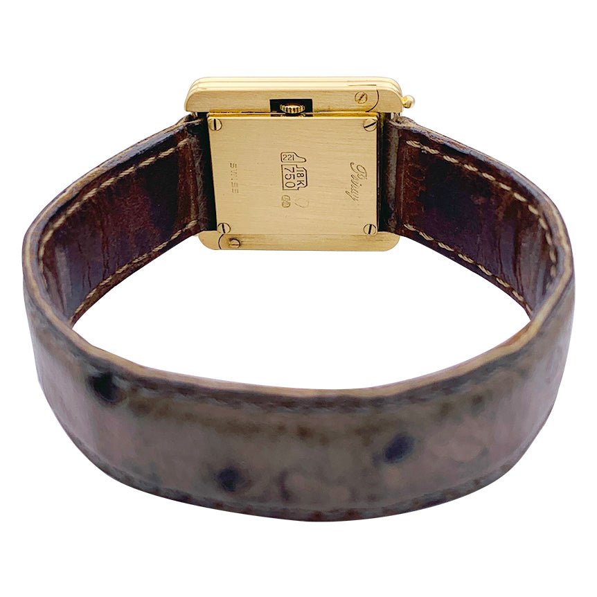 Montre Poiray ,"Ma Première", en or jaune, bracelet cuir interchangeable. - Castafiore