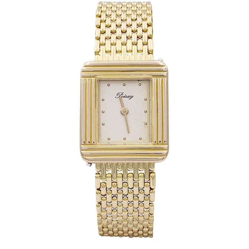 Montre Poiray, "Ma Première", or jaune, plaqué or, acier - Castafiore