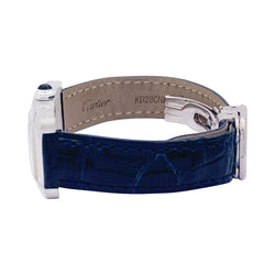 Montre Quartz CARTIER "Tank Américaine" en or blanc et cuir - Castafiore
