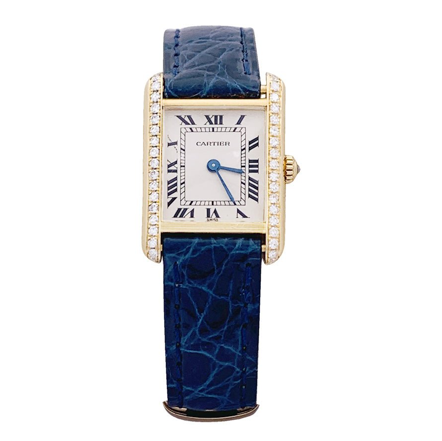 Watch Cartier Tank Louis Cartier yellow gold and diamonds