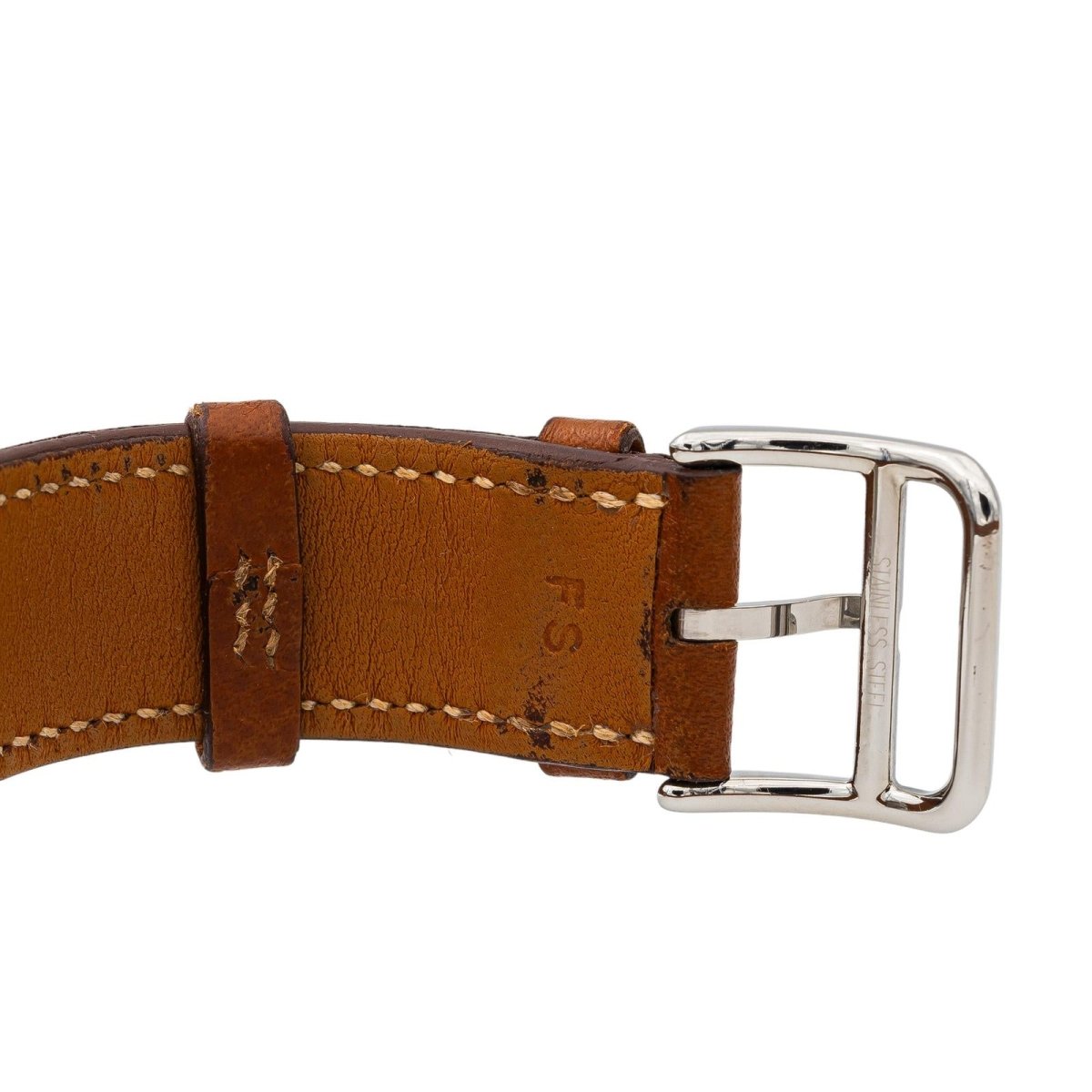 Montre Quartz HERMES "Cape Cod" en cuir et acier - Castafiore