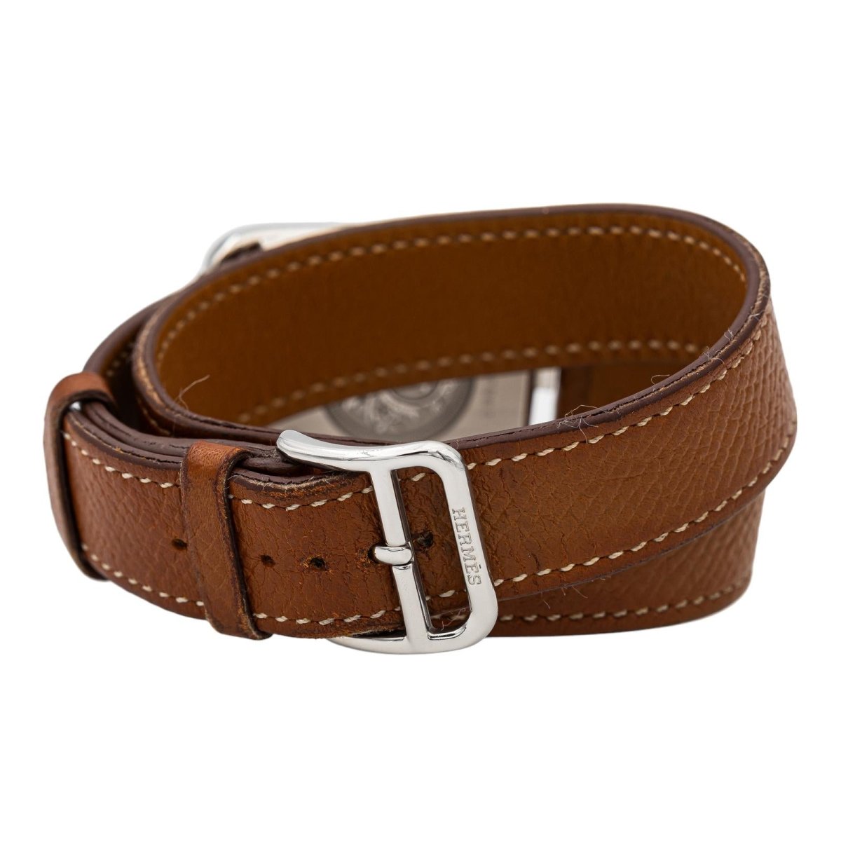 Montre Quartz HERMES "Cape Cod" en cuir et acier - Castafiore