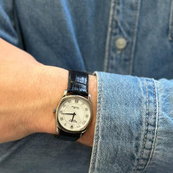 Montre ROLEX "Cellini" en acier et bracelet cuir - Castafiore