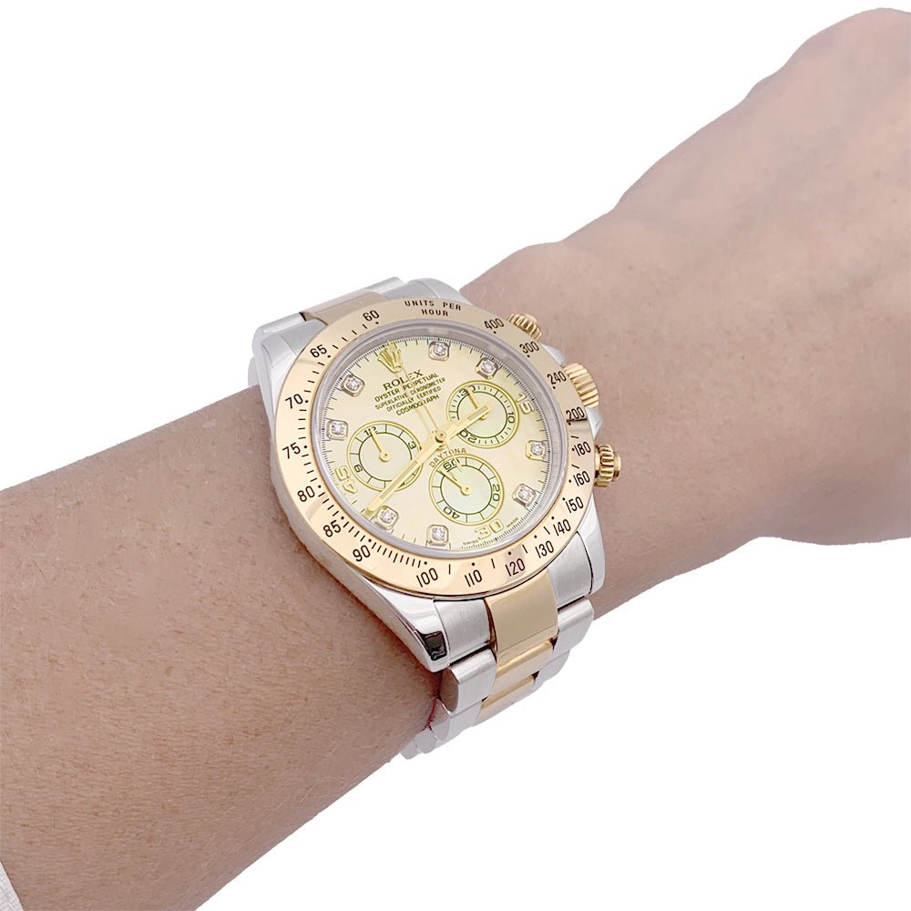 Montre ROLEX, "Cosmograph Daytona", or jaune et acier - Castafiore
