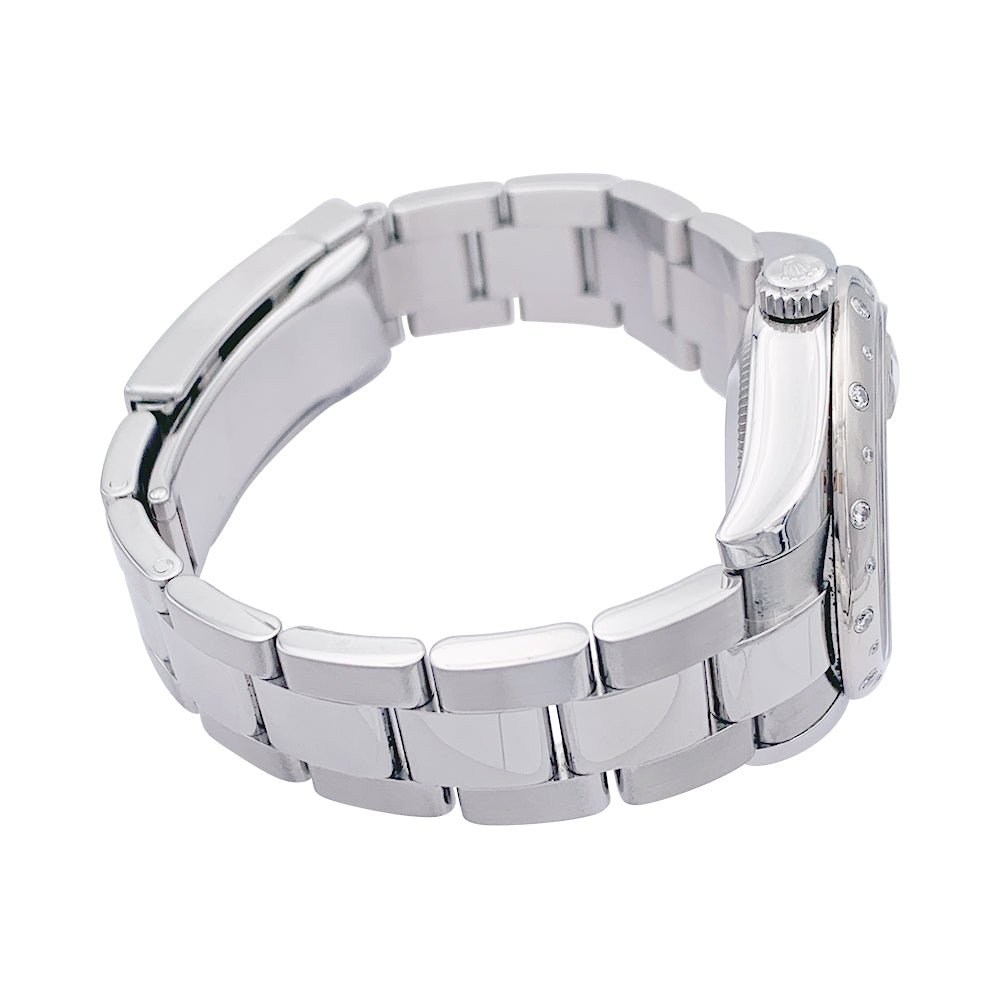 Montre ROLEX "Oyster Perpetual Datejust", acier et diamants - Castafiore