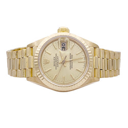 Montre Rolex "Oyster Perpetual Datejust" en or jaune. - Castafiore