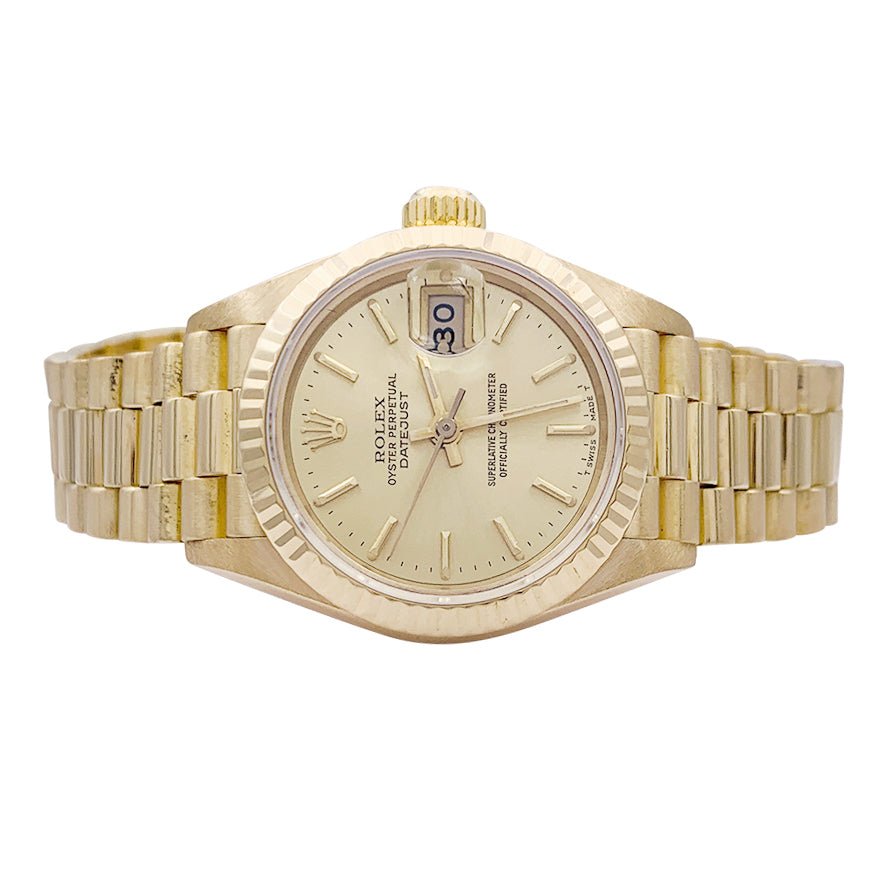 Montre Rolex "Oyster Perpetual Datejust" en or jaune. - Castafiore