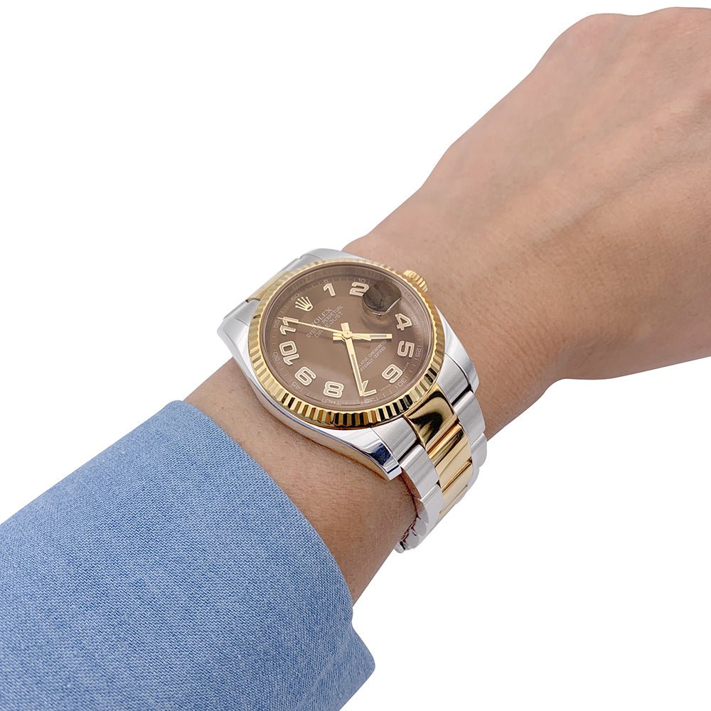 Montre ROLEX "Oyster Perpetual Datejust" en or jaune et acier. - Castafiore