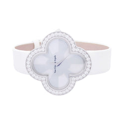 Montre Van Cleef & Arpels, "Alhambra", or blanc, diamants. - Castafiore