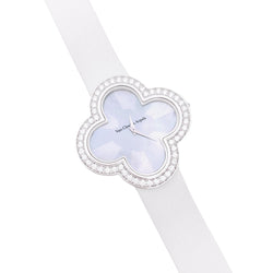 Montre Van Cleef & Arpels, "Alhambra", or blanc, diamants. - Castafiore