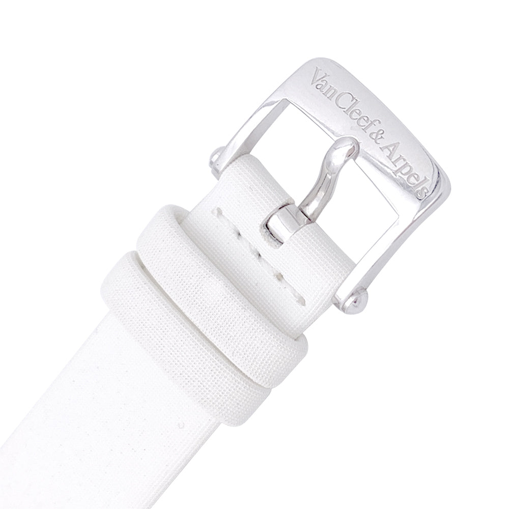 Montre Van Cleef & Arpels, "Alhambra", or blanc, diamants. - Castafiore