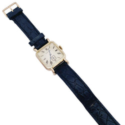 Montre vintage Longines, or rose, cuir. - Castafiore