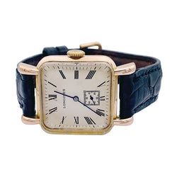 Montre vintage Longines, or rose, cuir. - Castafiore