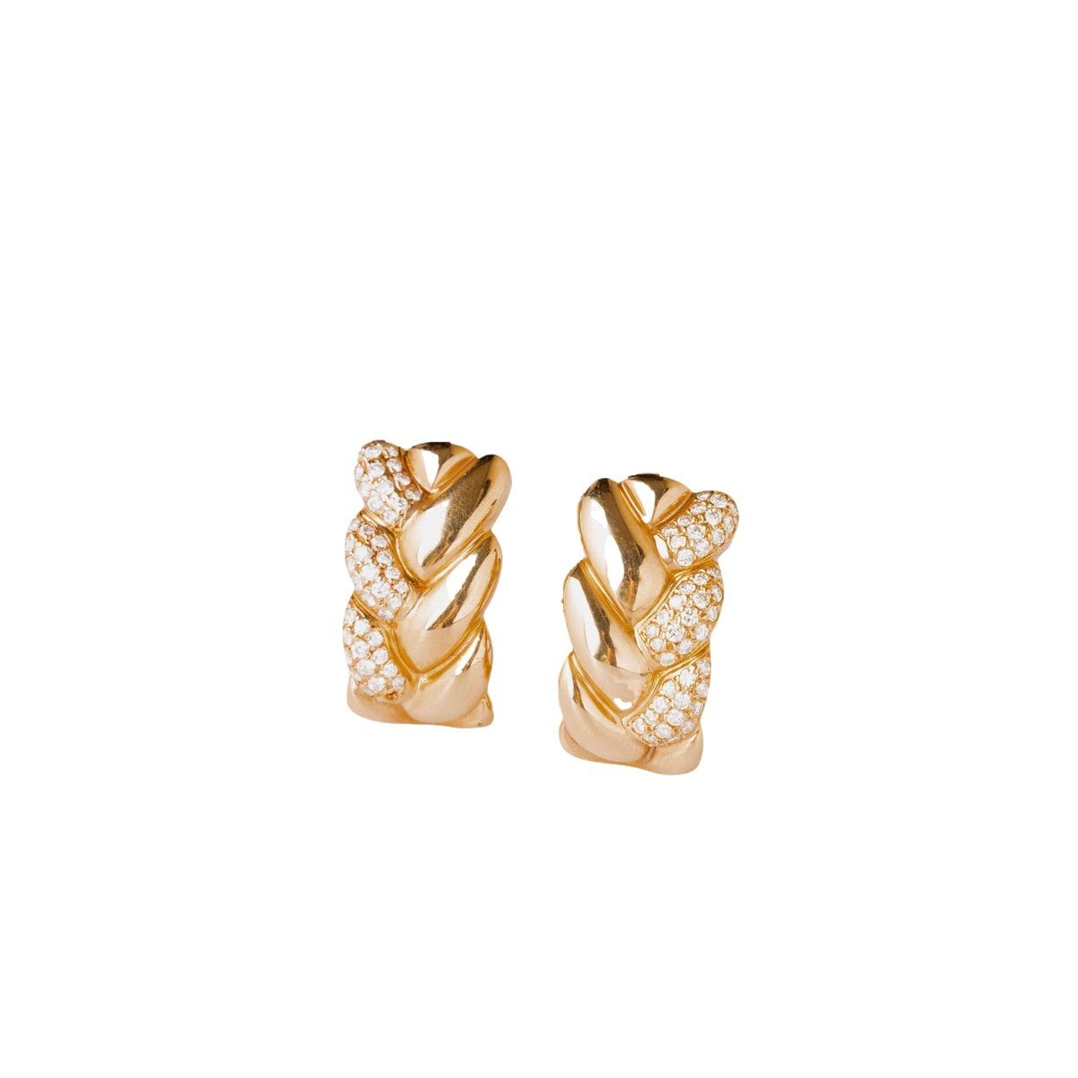 Paire de boucles CARTIER en or jaune et diamants - Castafiore