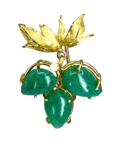 Paire de boucles d’oreille en or jaune et aventurines - Castafiore