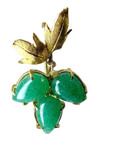 Paire de boucles d’oreille en or jaune et aventurines - Castafiore