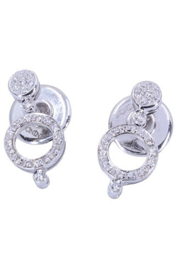 Paire de boucles d'oreilles ANTONINI en or blanc et diamants - Castafiore