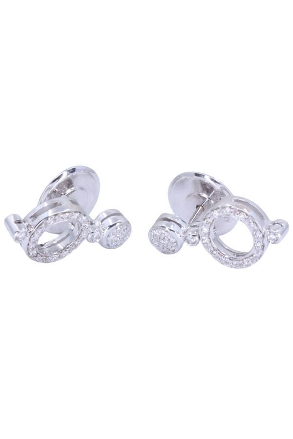 Paire de boucles d'oreilles ANTONINI en or blanc et diamants - Castafiore