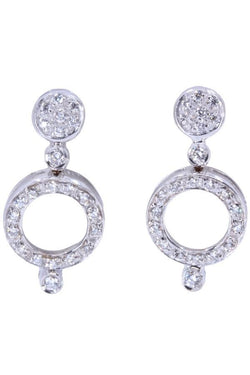Paire de boucles d'oreilles ANTONINI en or blanc et diamants - Castafiore