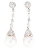 Paire de boucles d'oreilles en Perles Akoya et diamants - Castafiore