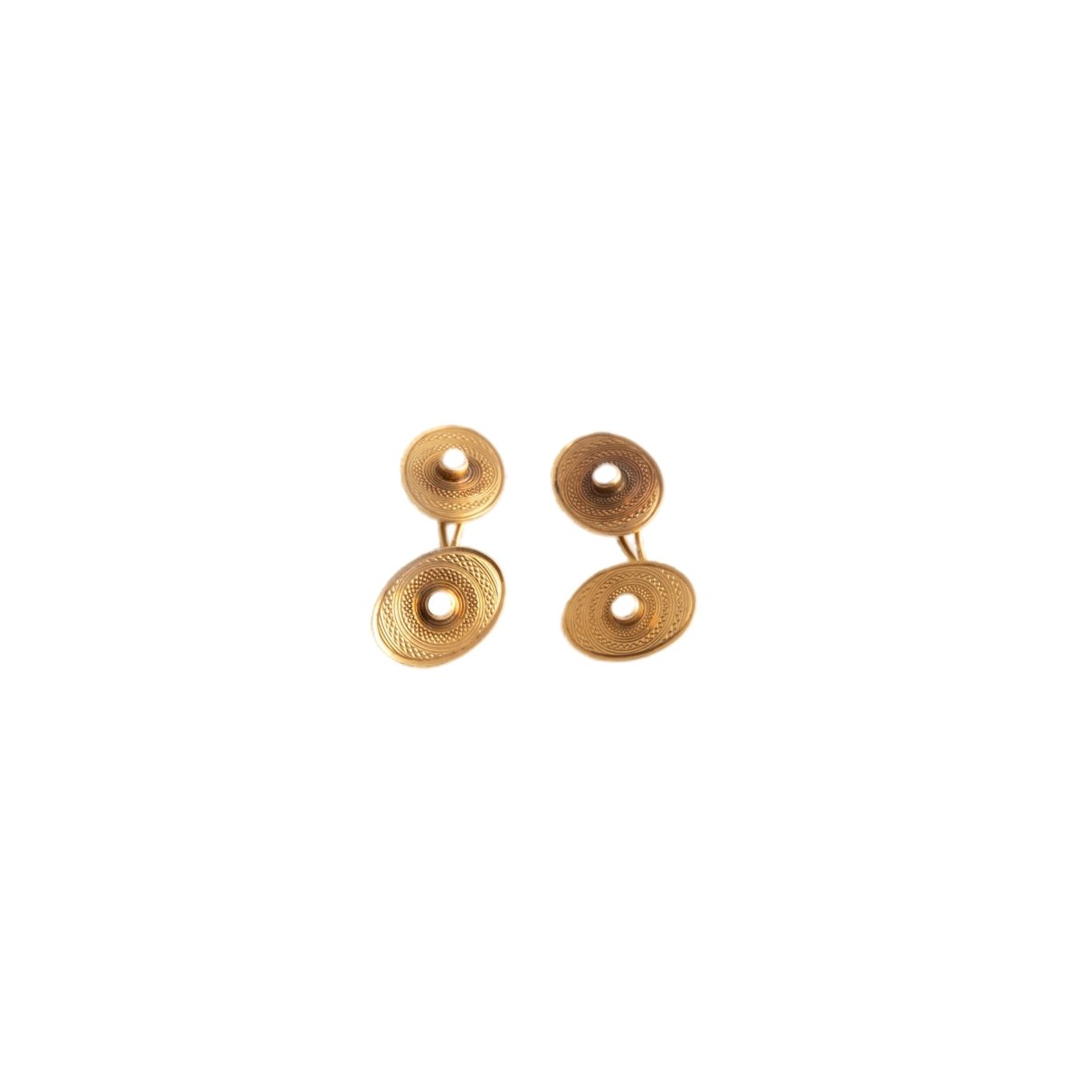Paire de boutons de manchette en or jaune - Castafiore
