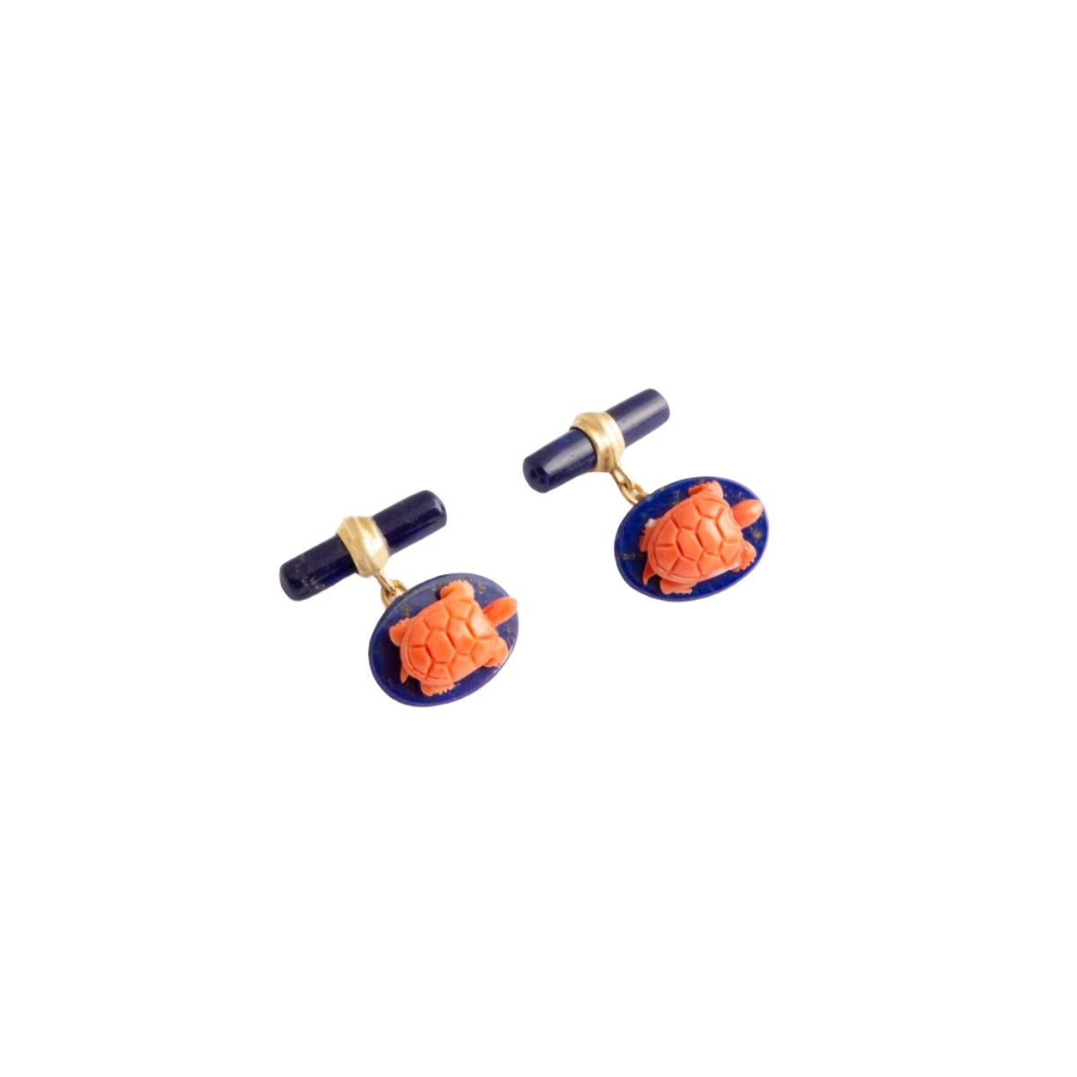 Paire de boutons de manchette "tortue" - Castafiore