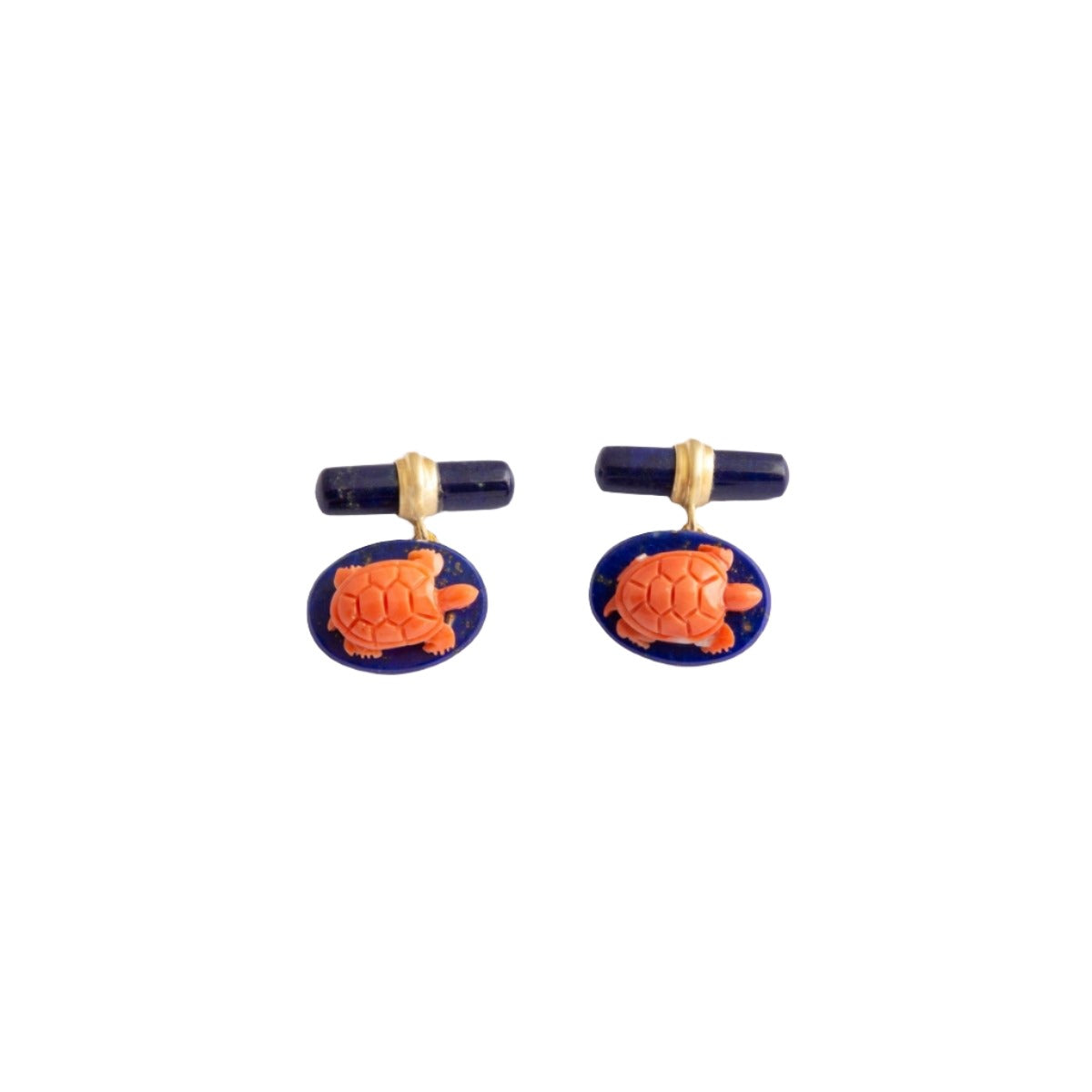Paire de boutons de manchette "tortue" - Castafiore