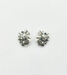 Paire de clip d'oreilles en or gris 18K saphirs ronds facettés - Castafiore