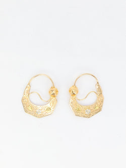 Paire de créoles savoyardes anciennes en or - Castafiore