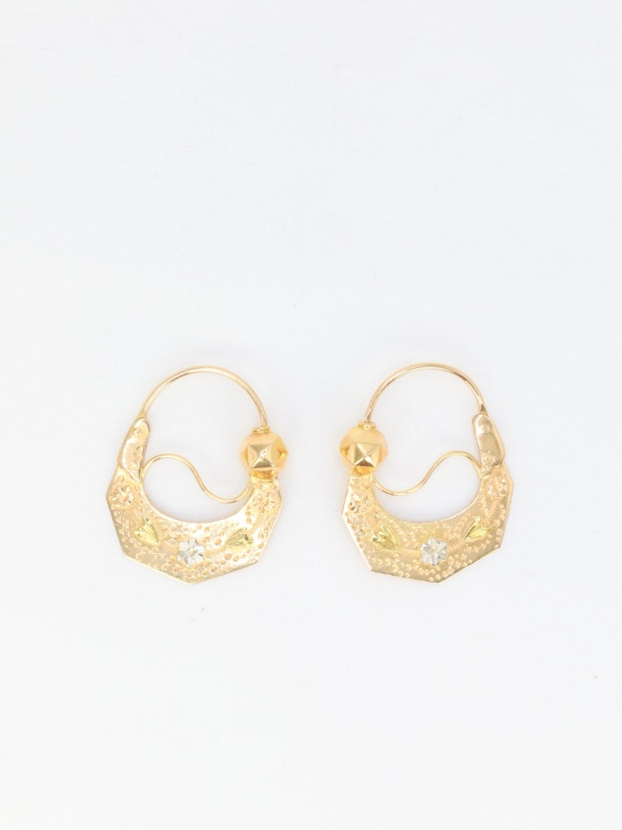 Paire de créoles savoyardes anciennes en or - Castafiore