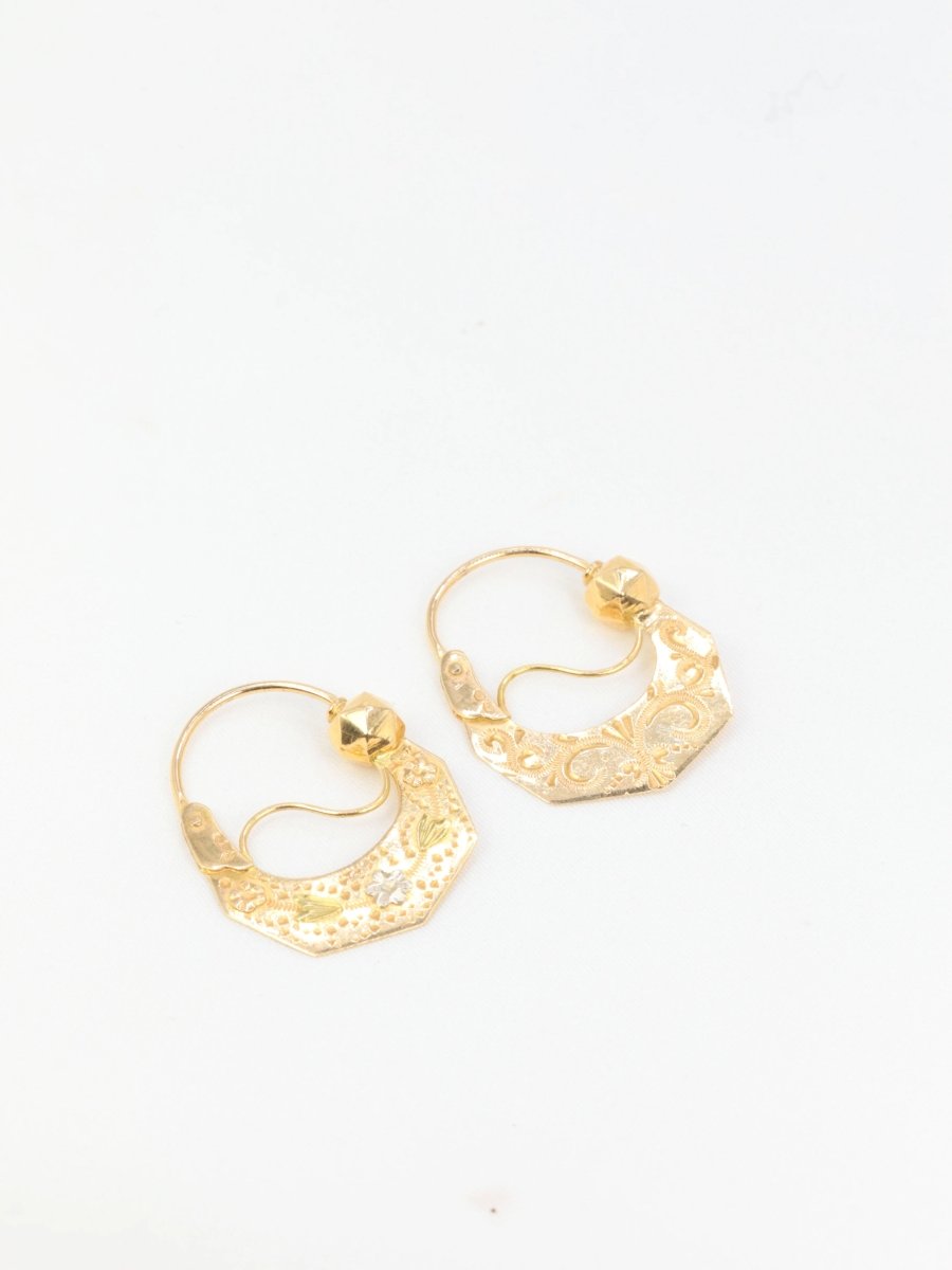 Paire de créoles savoyardes anciennes en or - Castafiore