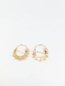 Paire de créoles savoyardes anciennes ou Tarines en or jaune - Castafiore