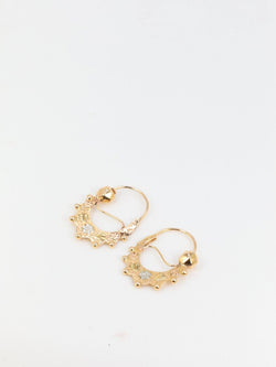 Paire de créoles savoyardes anciennes ou Tarines en or jaune - Castafiore