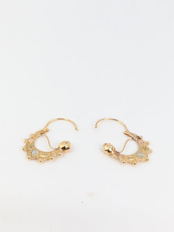 Paire de créoles savoyardes anciennes ou Tarines en or jaune - Castafiore