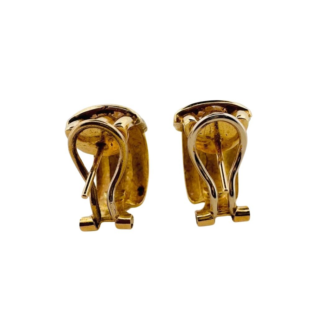 Paire de demi créoles en or jaune et diamants - Castafiore