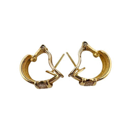 Paire de demi créoles en or jaune et diamants - Castafiore