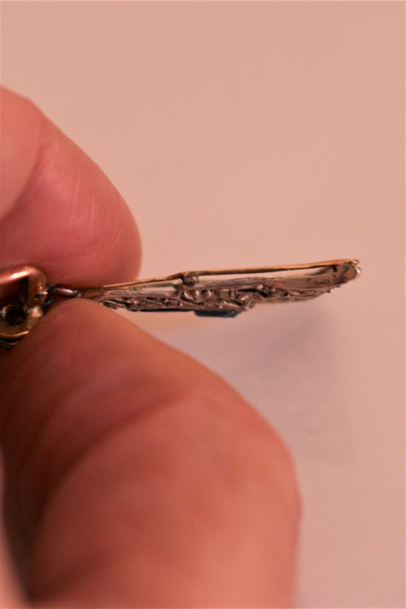 Pendants d'Oreilles Art Déco en platine et or jaune - Castafiore