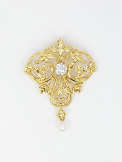 Pendentif Art Nouveau en or, diamant et perle - Castafiore