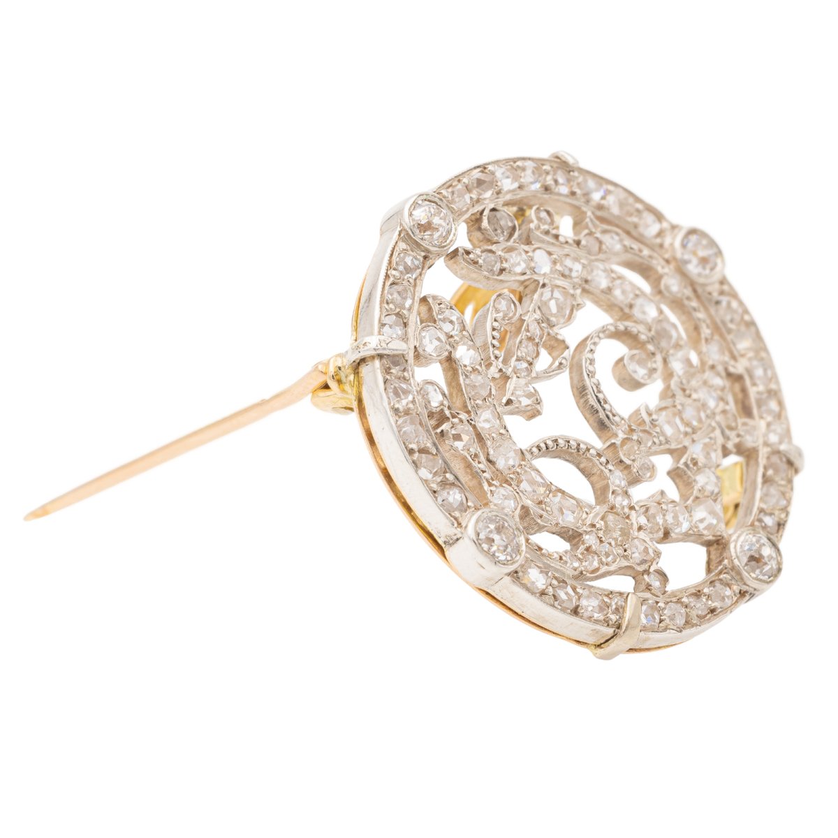 Pendentif Broche Or blanc Diamant - Castafiore