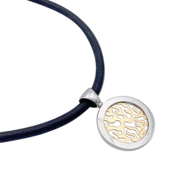 Pendentif Bulgari, "Tondo Fire", acier, or jaune - Castafiore