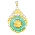 Pendentif Chinois en or jaune et jade - Castafiore