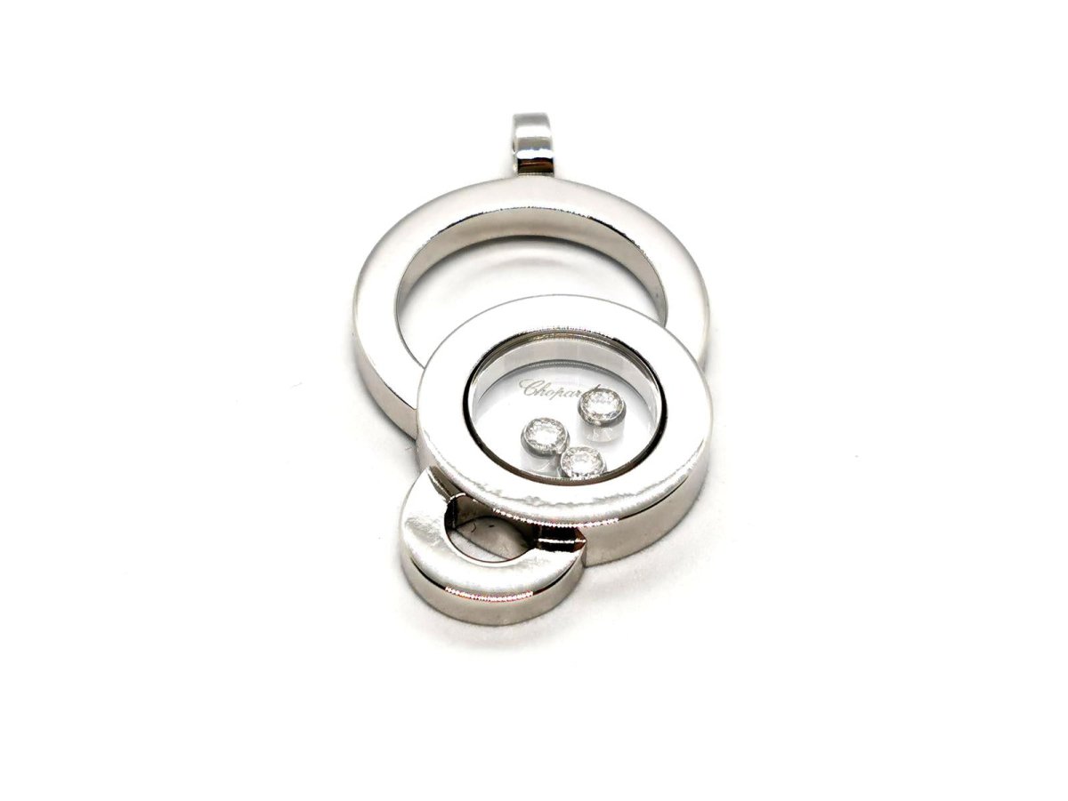Pendentif CHOPARD "Happy Diamonds" en or blanc et diamants - Castafiore