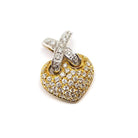 Pendentif coeur diamants deux ors 18 carats - Castafiore