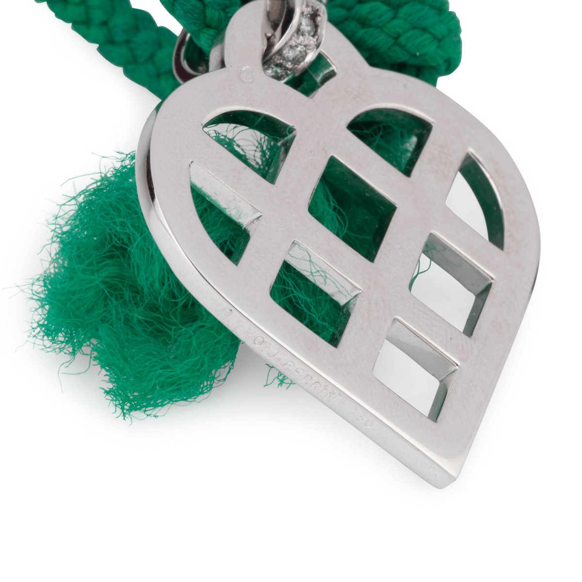 Pendentif coeur en or blanc et diamants O.J. PERRIN - Castafiore