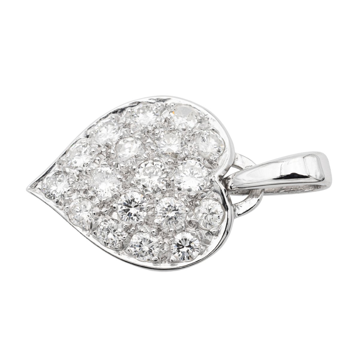 Pendentif Coeur Or blanc Diamant - Castafiore