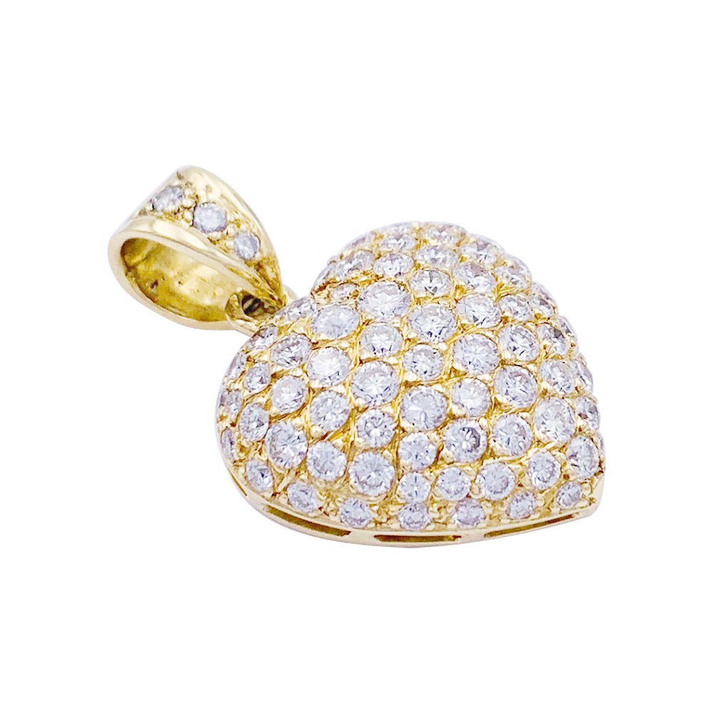 Pendentif Coeur or jaune et diamants - Castafiore