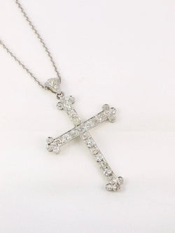 Pendentif croix Belle Epoque en or et diamants taille ancienne - Castafiore
